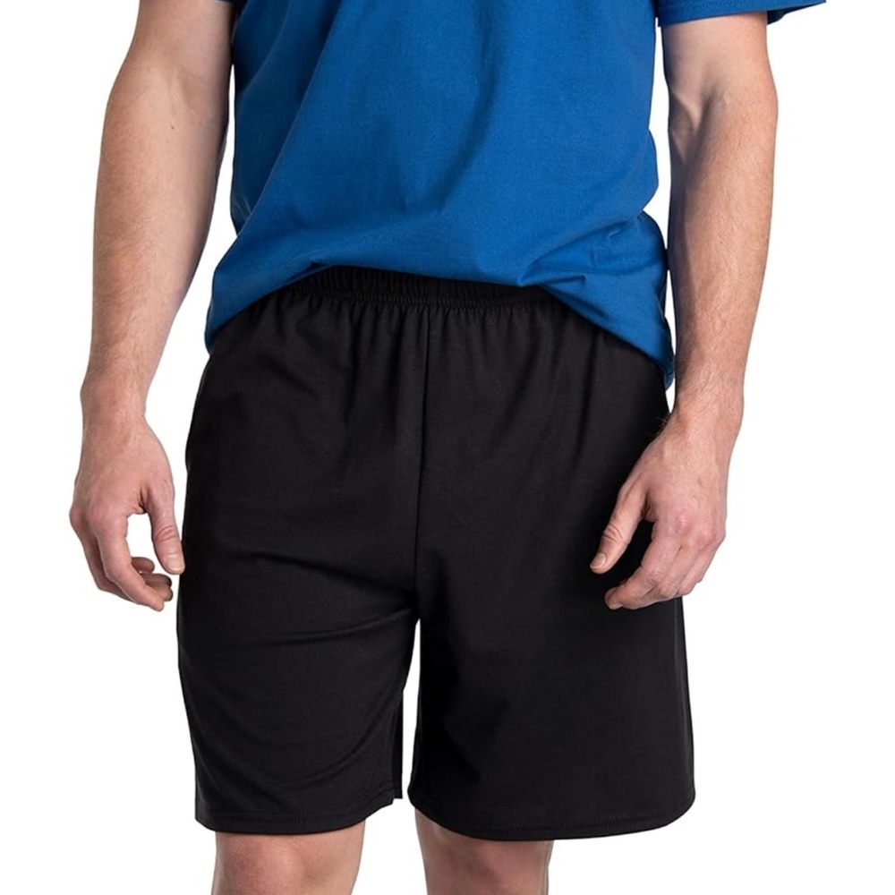 Fruit Of The Loom Men's Eversoft Cotton Shorts With Pockets Black